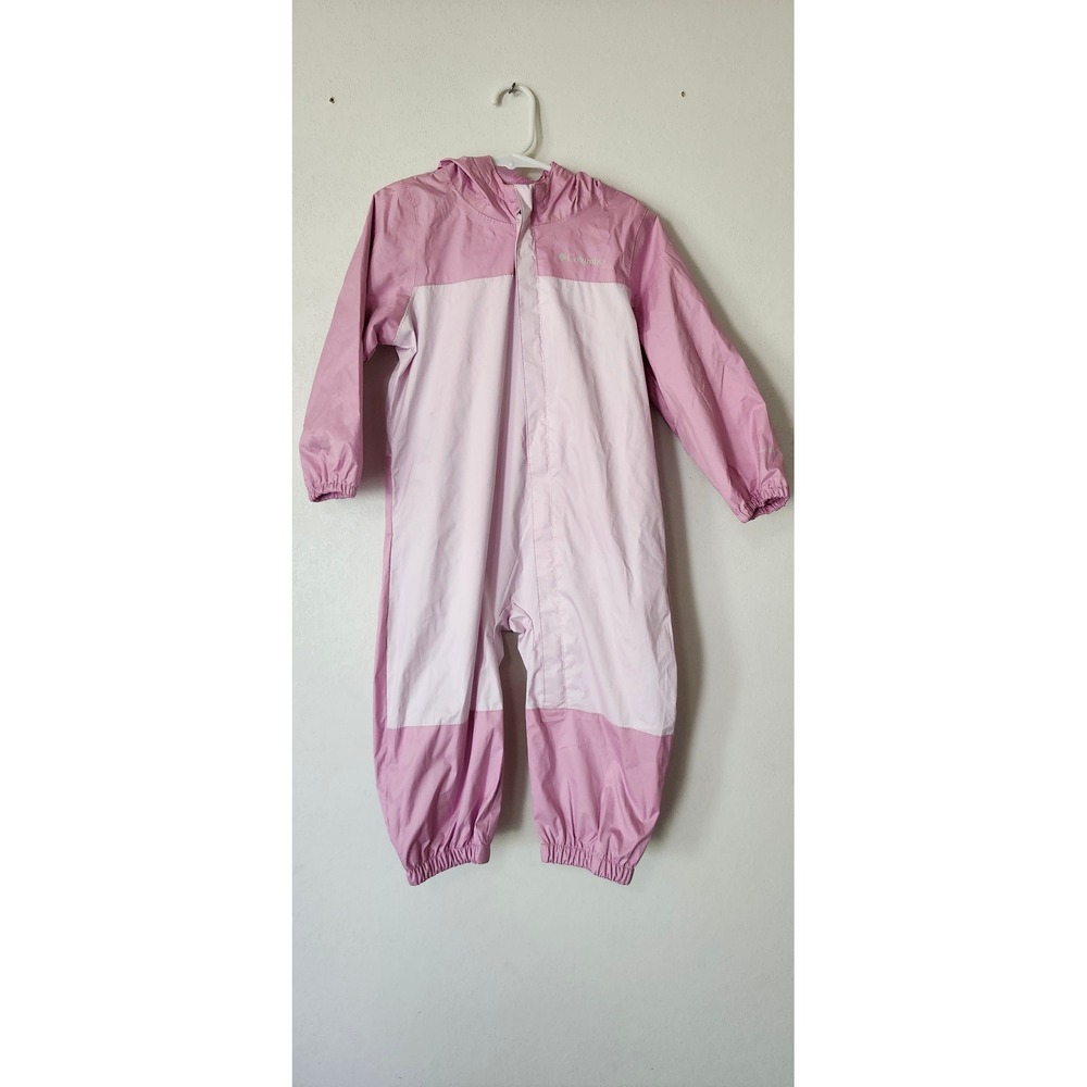 Columbia Kids Critter Jumper Pink Rain Suit Hooded One Piece 3T